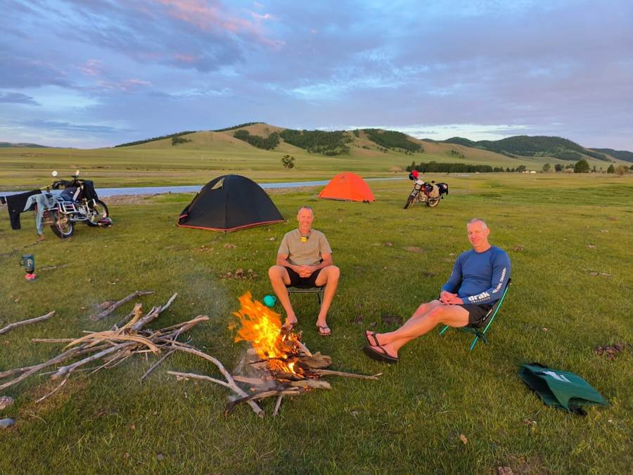 Camp at the end of the day, Mongolia